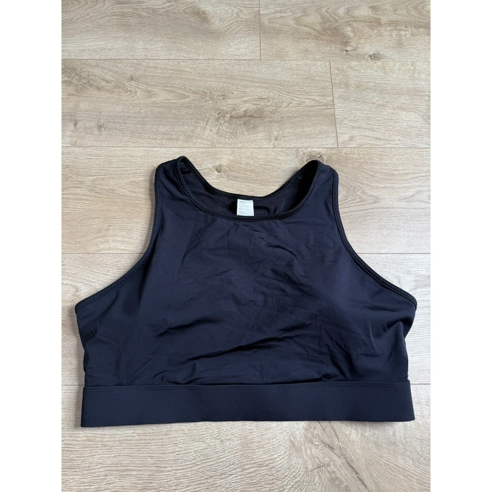 EUC Womens Fabletics Black‎ Trinity High Impact Sports Bra 2X 18-20 Back Pocket